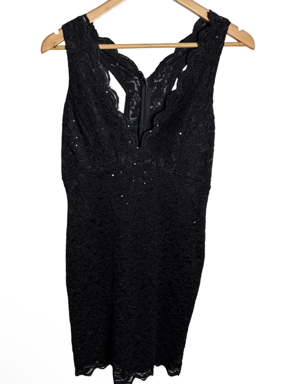 Vintage Jump Apparel Y2K black nylon sparkly bodycon  racer back dress 11/12